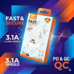 Chargeur Yoo Face Fast Charge 3.1A – Adaptateur USB + câble Type-C – Image 2